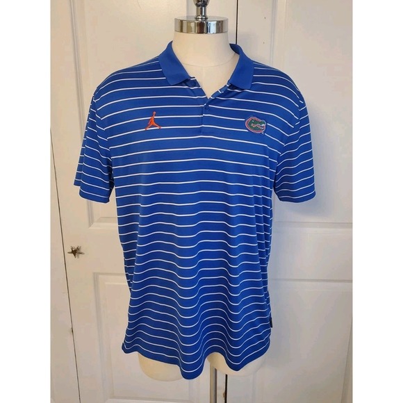 Nike Other - Florida Gators Air Jordan On Field Polo Mens XL Dri Fit Blue Striped Team Issued
